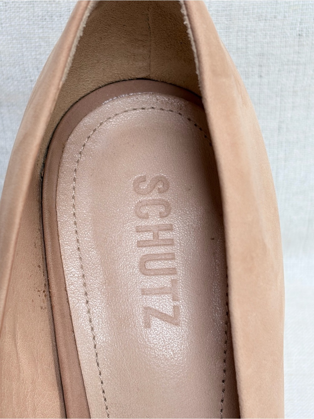 SCHUTZ Blush Nude suede pump shoes,pointed toe,stiletto heal.Sz 10,5 B. - Picture 2 of 9